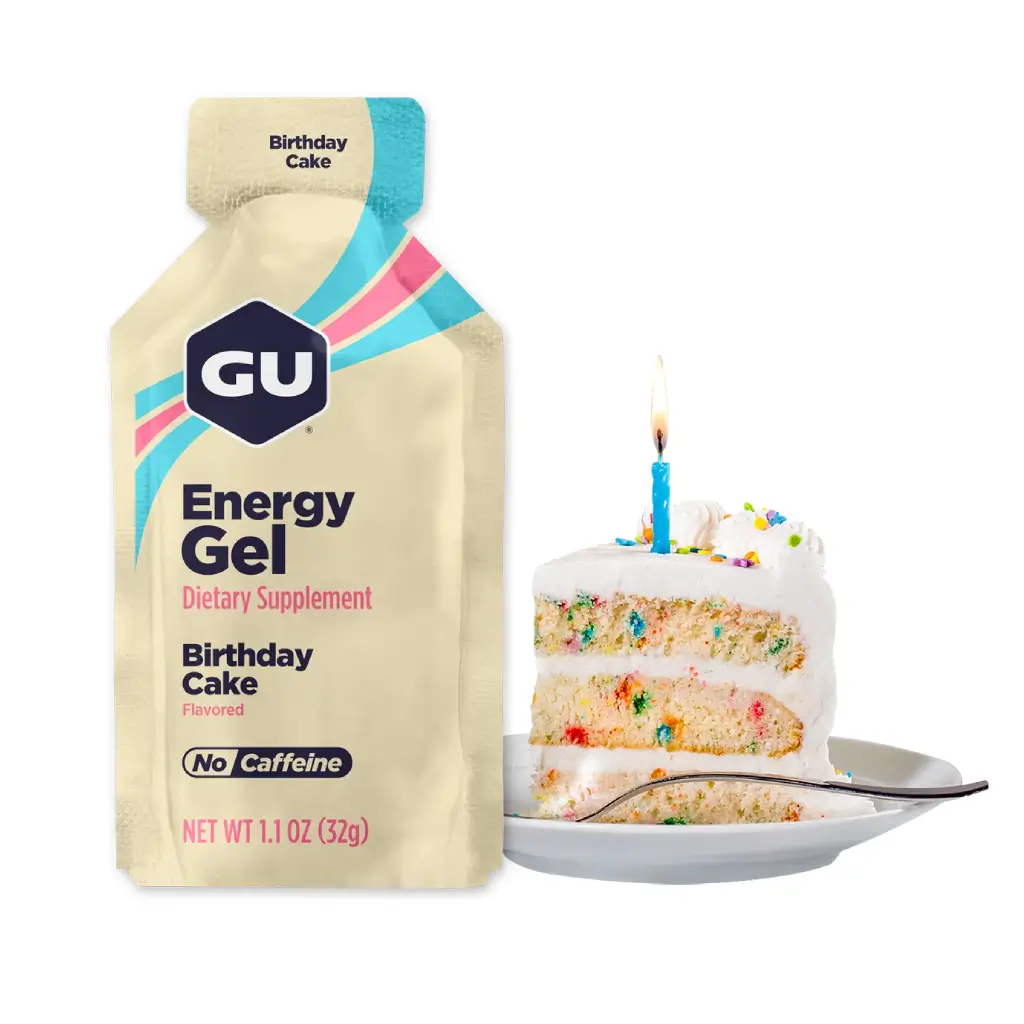 Energy Gel GU Birthday Cake no Cafeina